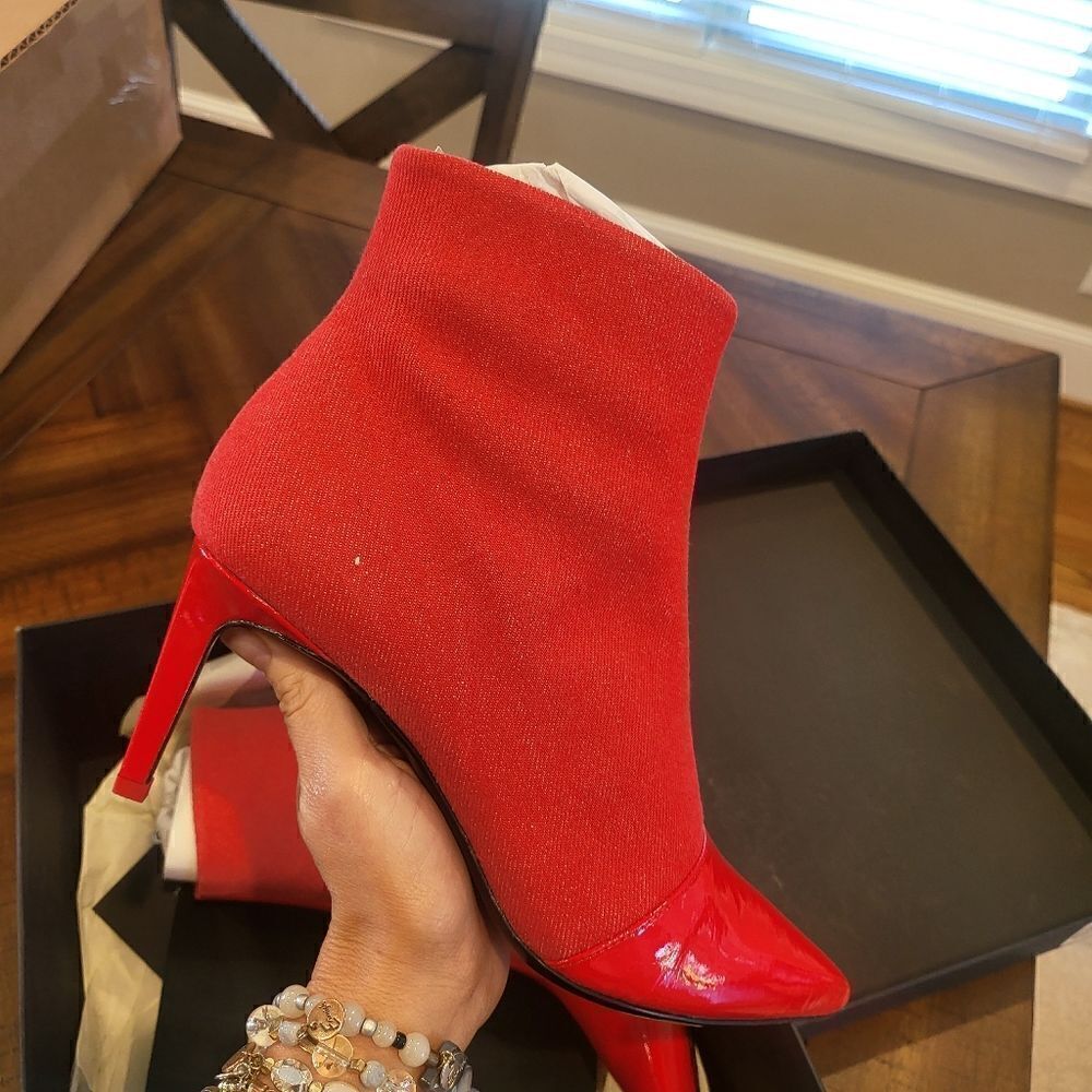 Rag & Bone Beha Boot In Red Denim 9.5 (EU 39.5) N… - image 2